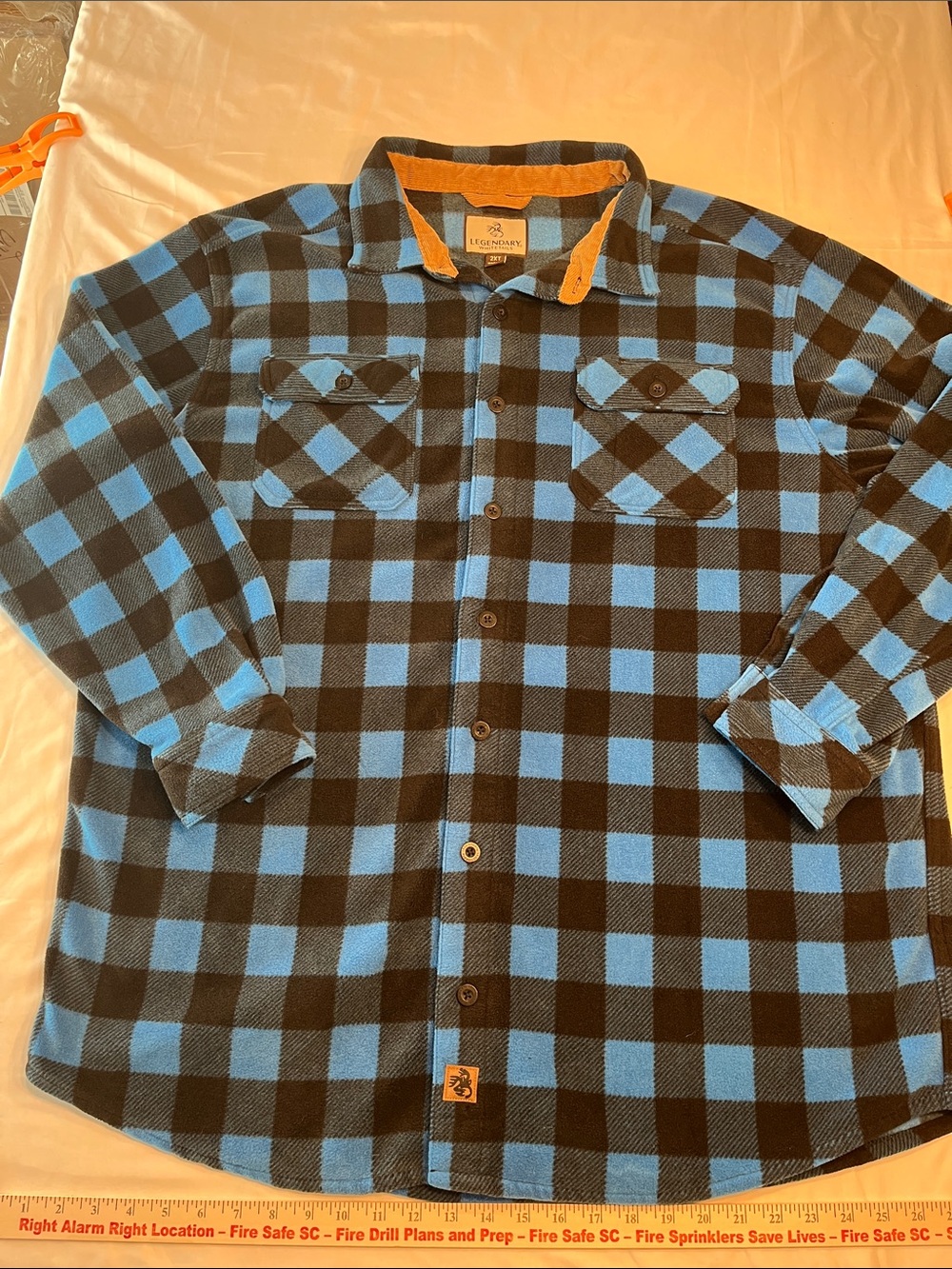 Legendary Whitetails 2XT Blue Black Buffalo Plaid Fleece Shirt Jacket Tall
